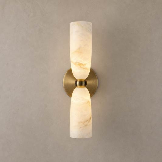 
Double Alabaster Cylinder Wall Sconce