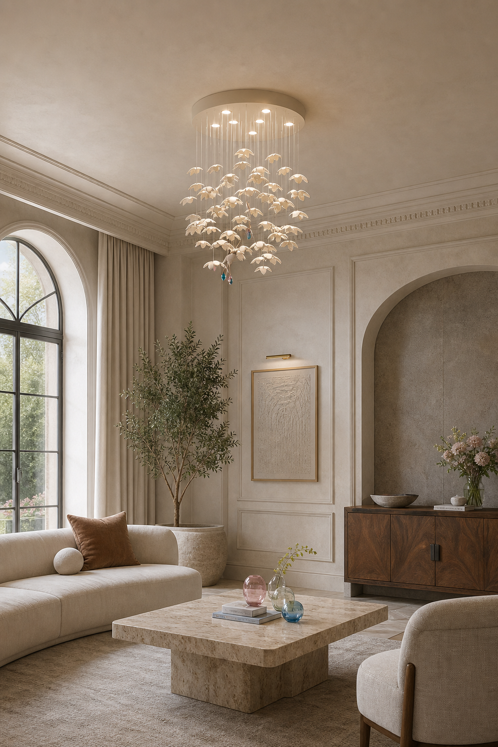 
Orchivelle Ceramic Short Chandelier