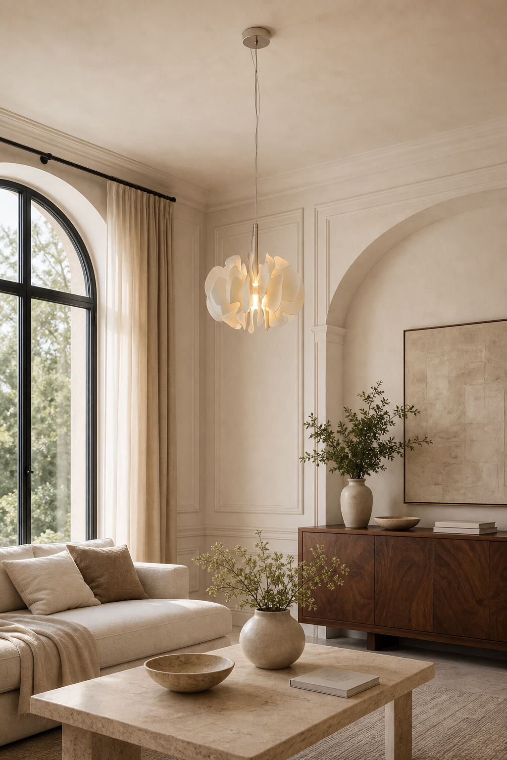 
Petalisse Ivory Ceramic Petal Pendant Light