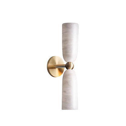Double Alabaster Cylinder Wall Sconce